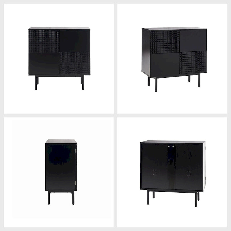 Arnold Moderno Mobiletto d'Accento a 2 Ante Alto 30" con Gambe in Metallo Set di 2 di HULALA HOME