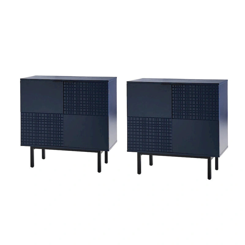 Arnold Moderno Mobiletto d'Accento a 2 Ante Alto 30" con Gambe in Metallo Set di 2 di HULALA HOME