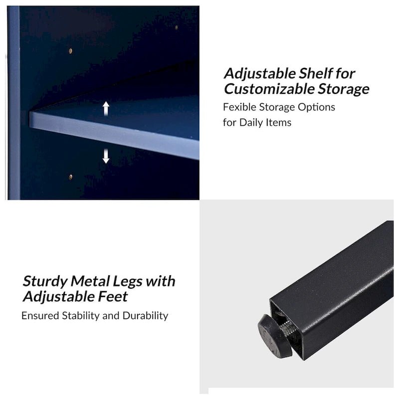 Arnold Moderno Mobiletto d'Accento a 2 Ante Alto 30" con Gambe in Metallo Set di 2 di HULALA HOME