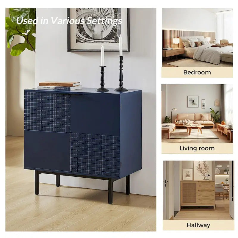 Arnold Moderno Mobiletto d'Accento a 2 Ante Alto 30" con Gambe in Metallo Set di 2 di HULALA HOME
