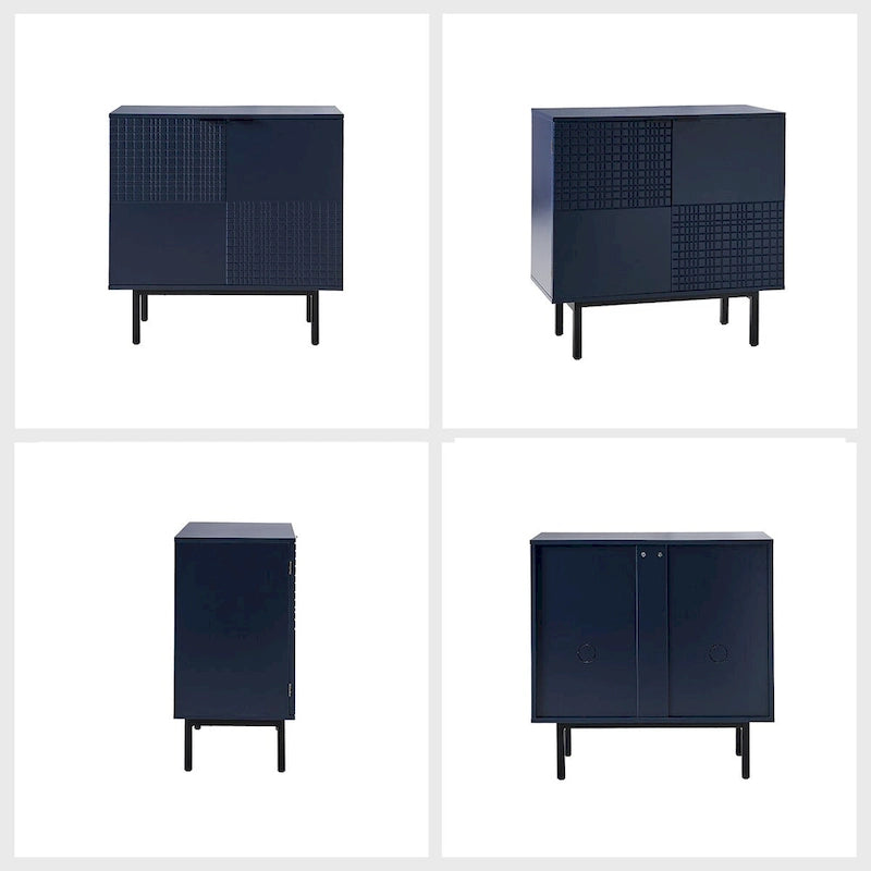 Arnold Moderno Mobiletto d'Accento a 2 Ante Alto 30" con Gambe in Metallo Set di 2 di HULALA HOME