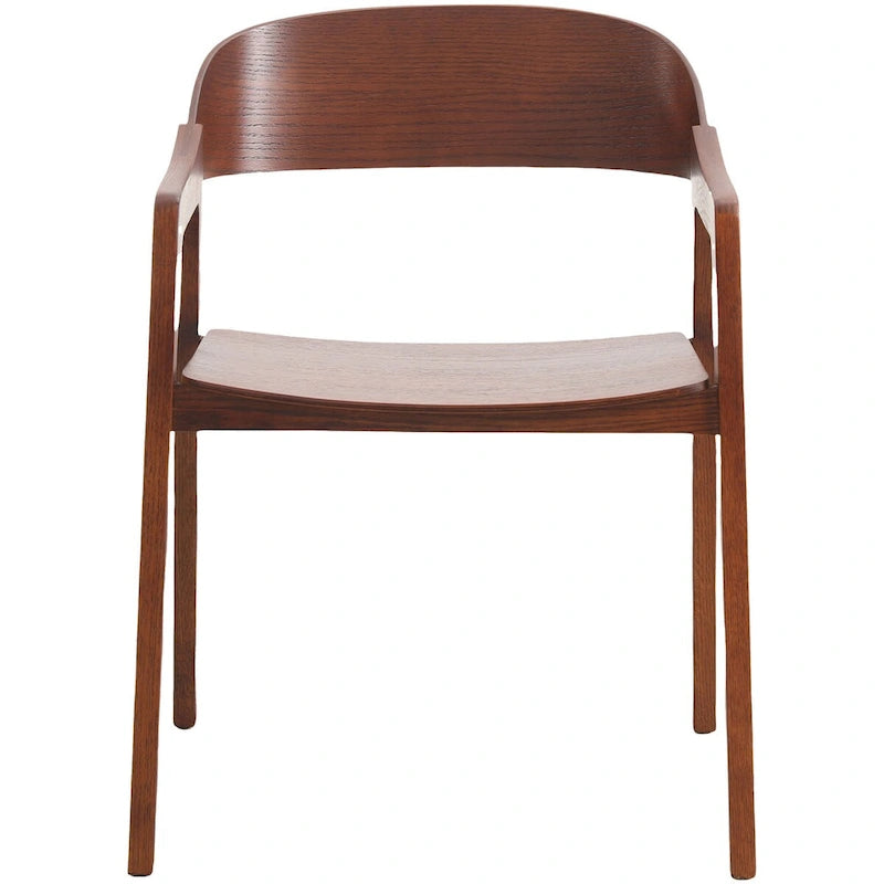Rivo Modern Accent Dining Chairs with Arms in Oak Wood for Dining Room, Living Room and Kitchen
