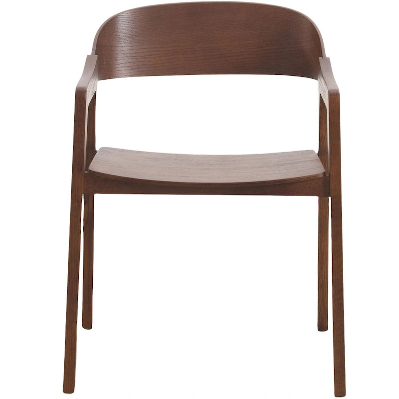 Rivo Modern Accent Dining Chairs with Arms in Oak Wood for Dining Room, Living Room and Kitchen