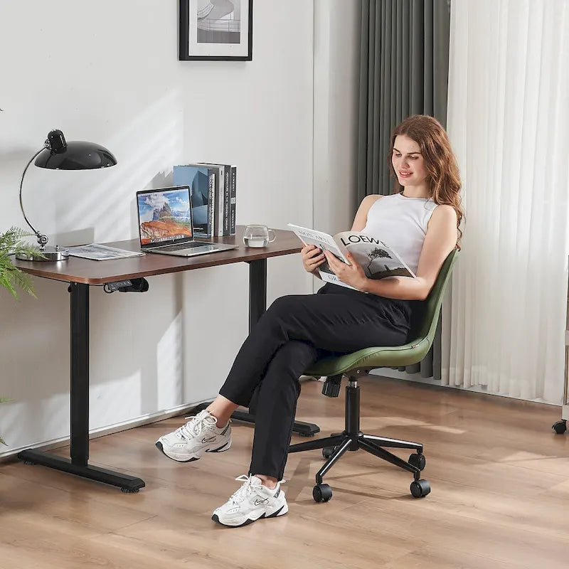 Ergonomic Office Chair Swivel Armless Desk Chair with Wheels