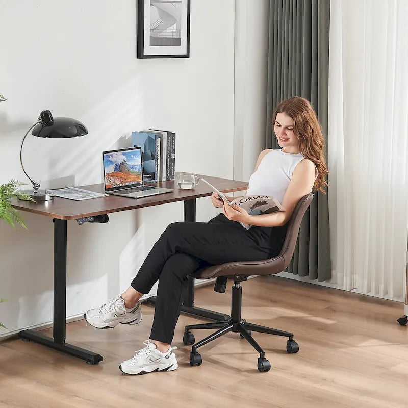 Ergonomic Office Chair Swivel Armless Desk Chair with Wheels