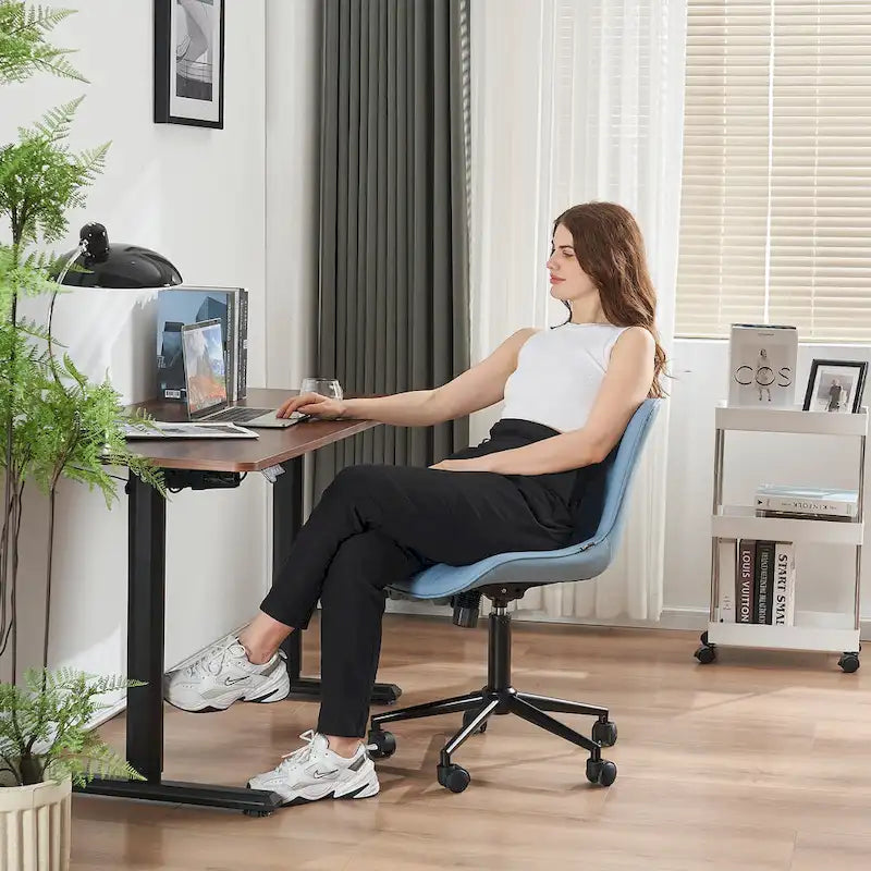 Ergonomic Office Chair Swivel Armless Desk Chair with Wheels