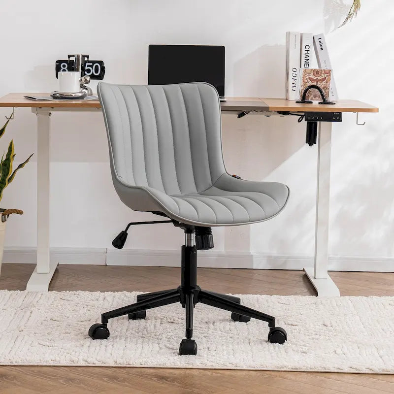Ergonomic Office Chair Swivel Armless Desk Chair with Wheels