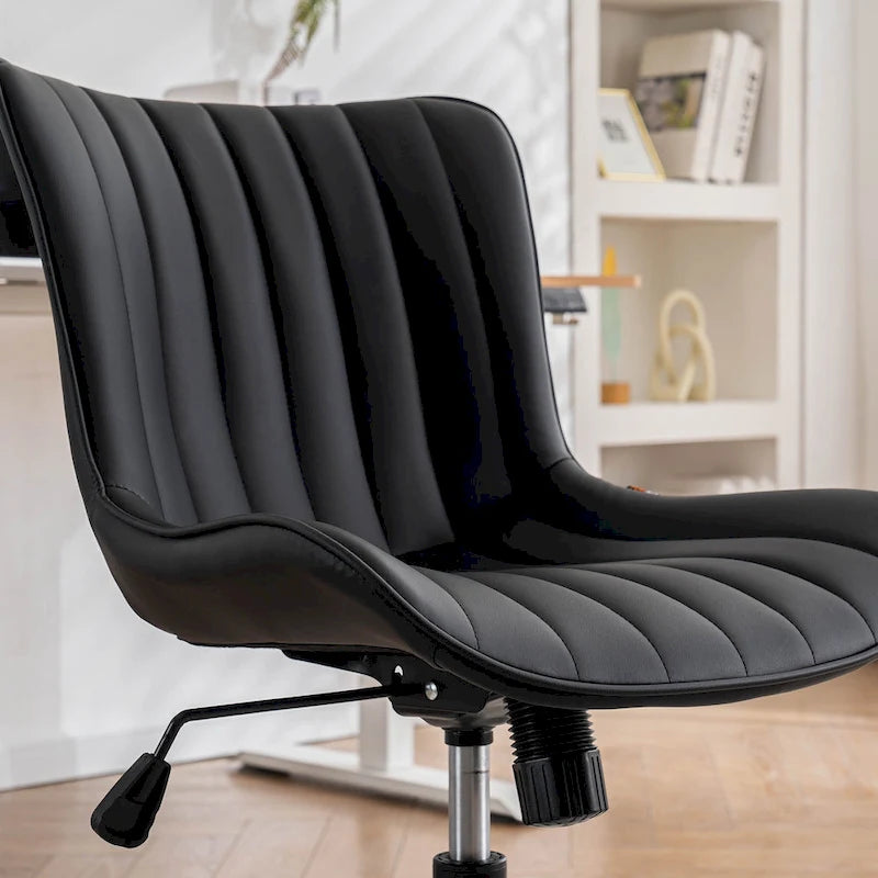 Ergonomic Office Chair Swivel Armless Desk Chair with Wheels