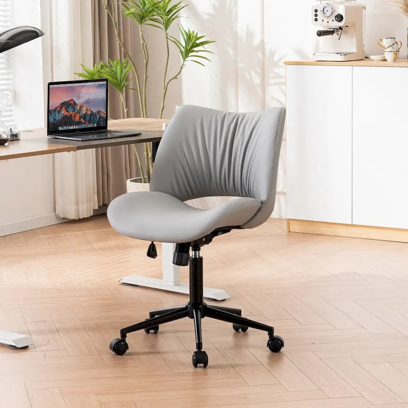 Sedia da ufficio ergonomica girevole senza braccioli con ruote