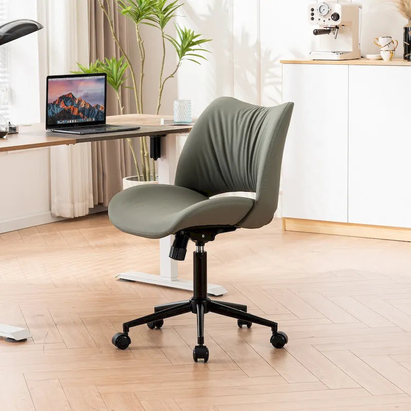 Sedia da ufficio ergonomica girevole senza braccioli con ruote
