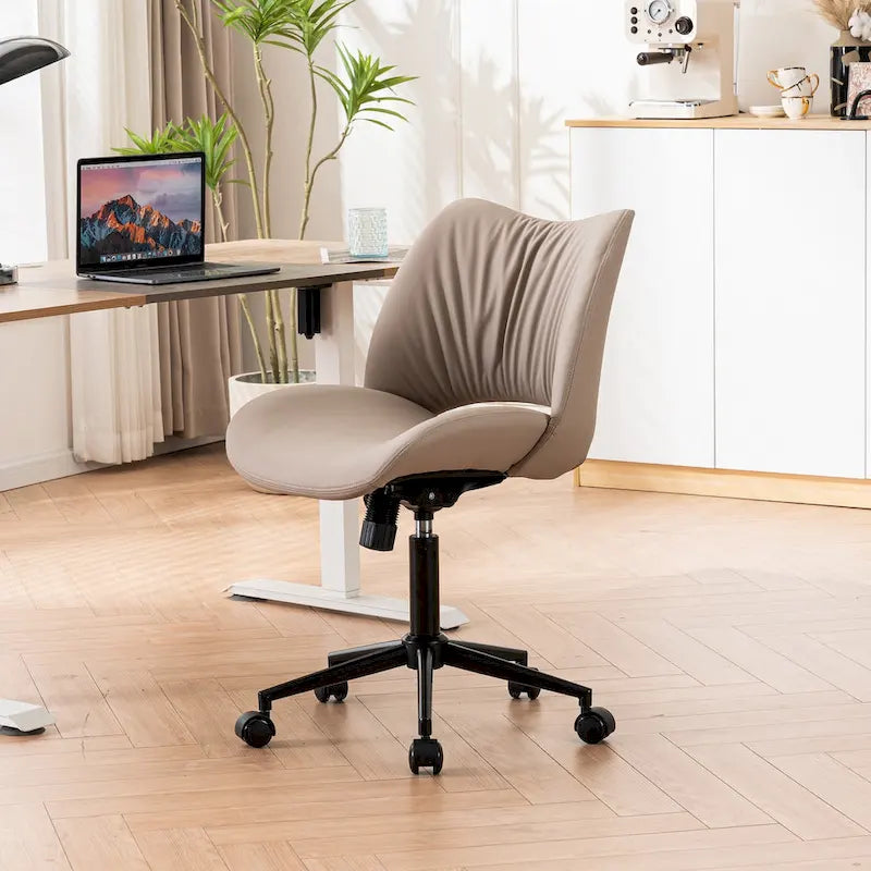 Sedia da ufficio ergonomica girevole senza braccioli con ruote