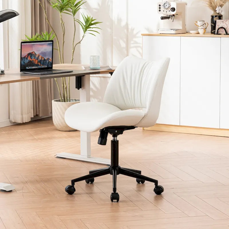 Sedia da ufficio ergonomica girevole senza braccioli con ruote
