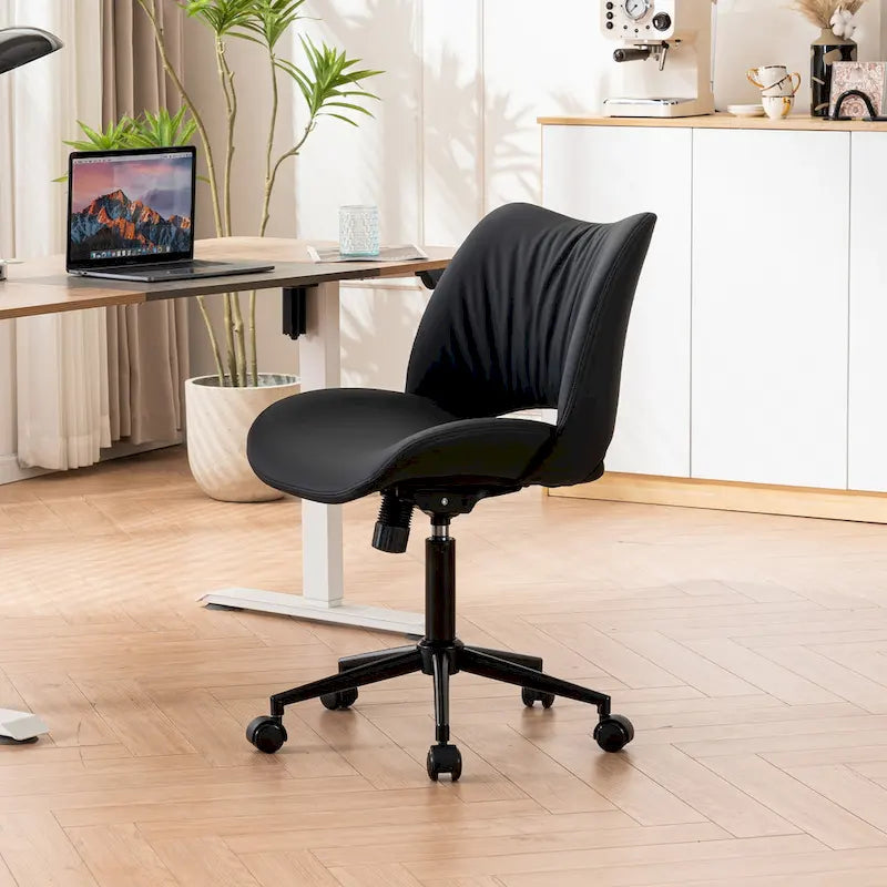 Sedia da ufficio ergonomica girevole senza braccioli con ruote