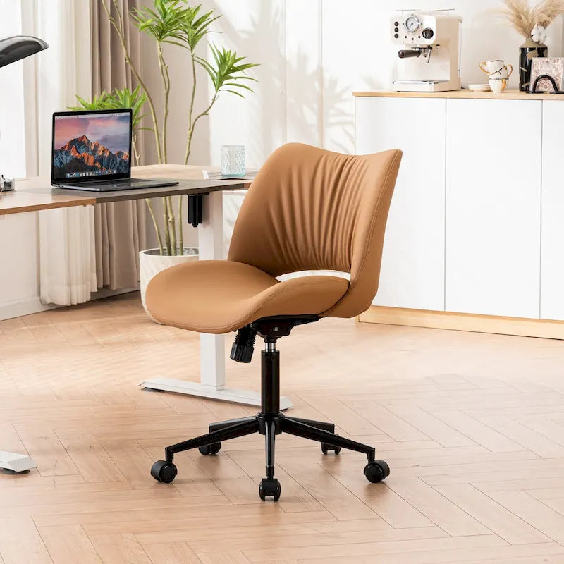 Sedia da ufficio ergonomica girevole senza braccioli con ruote