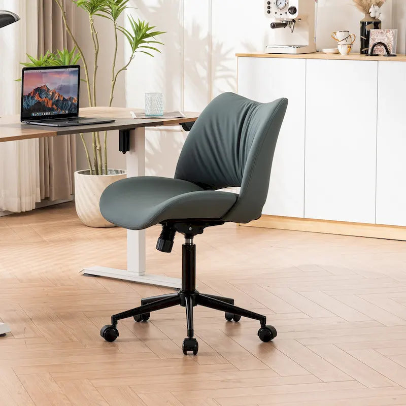 Sedia da ufficio ergonomica girevole senza braccioli con ruote