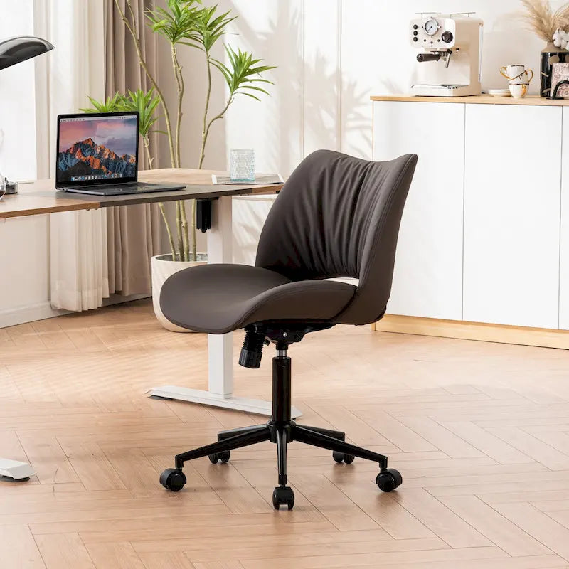 Sedia da ufficio ergonomica girevole senza braccioli con ruote