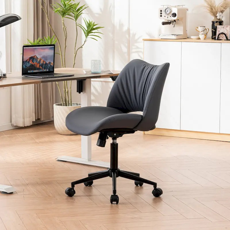 Sedia da ufficio ergonomica girevole senza braccioli con ruote