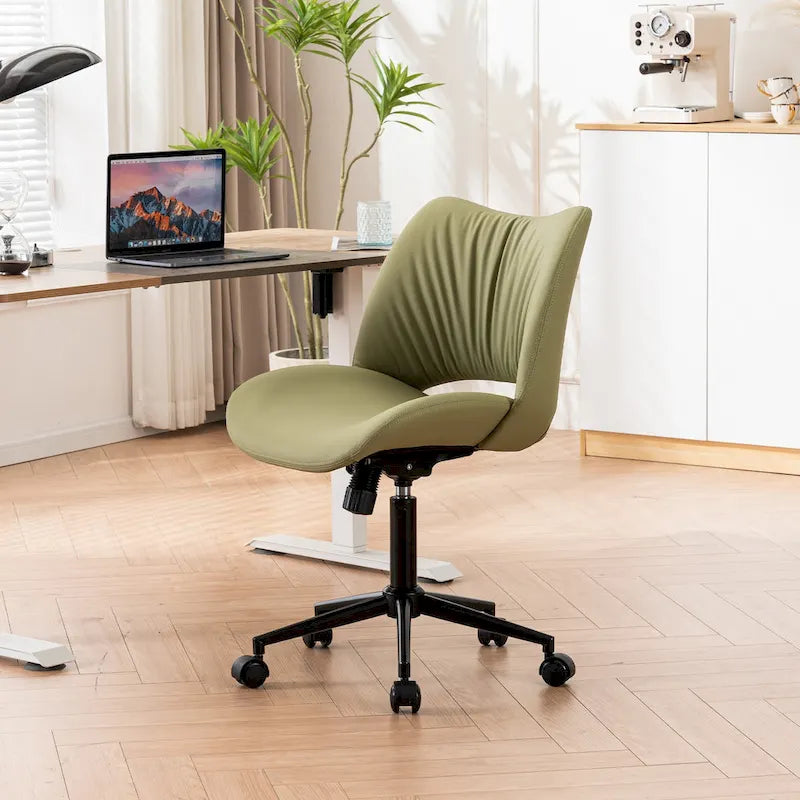 Sedia da ufficio ergonomica girevole senza braccioli con ruote