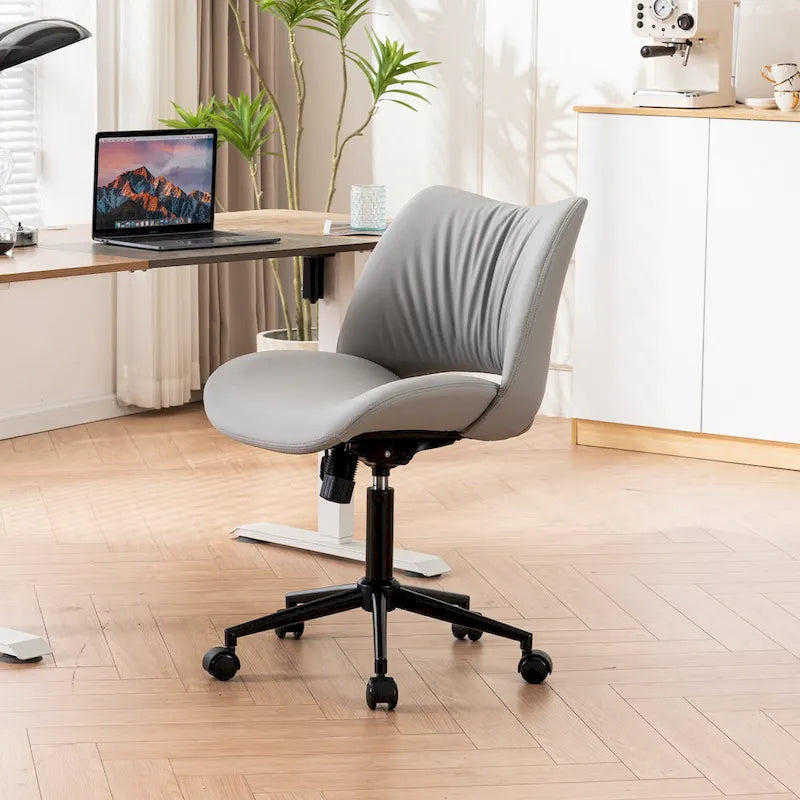 Sedia da ufficio ergonomica girevole senza braccioli con ruote