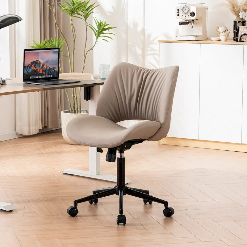 Sedia da ufficio ergonomica girevole senza braccioli con ruote