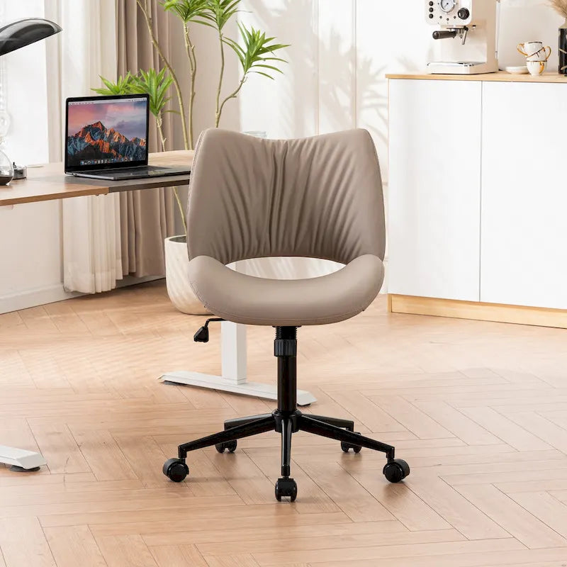 Sedia da ufficio ergonomica girevole senza braccioli con ruote