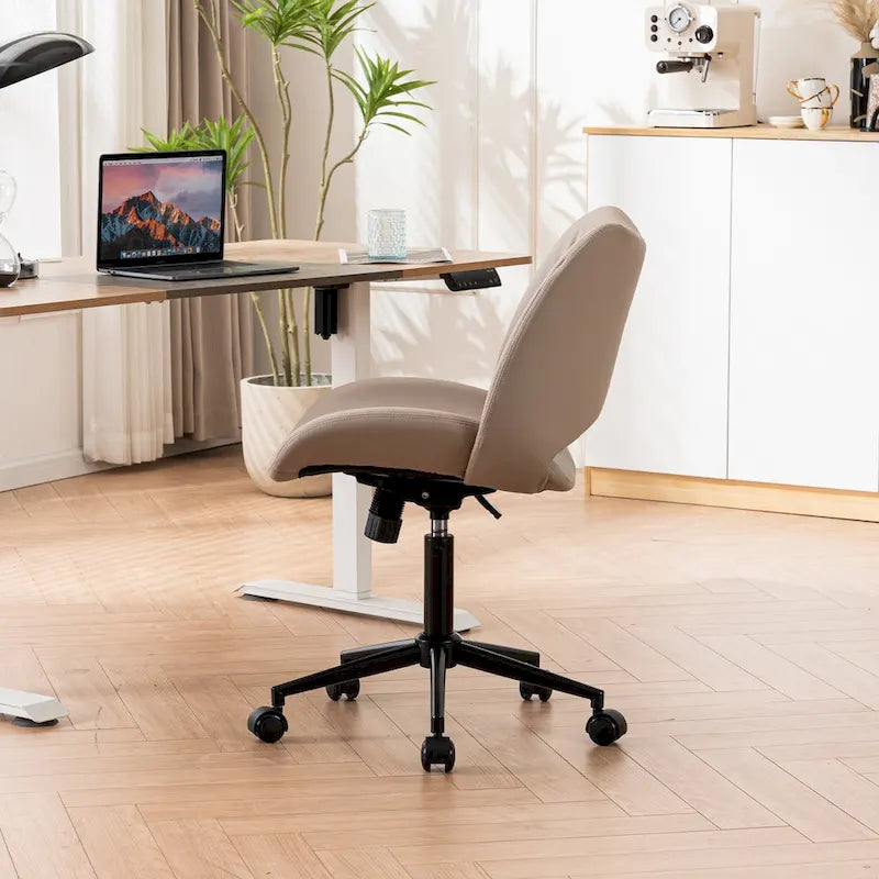 Sedia da ufficio ergonomica girevole senza braccioli con ruote