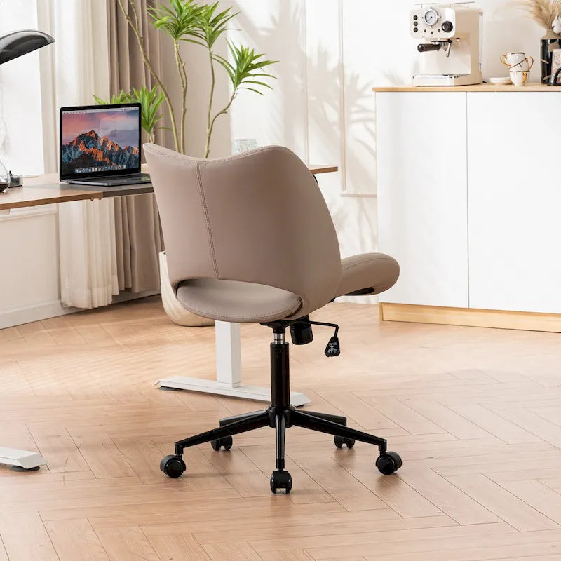 Sedia da ufficio ergonomica girevole senza braccioli con ruote
