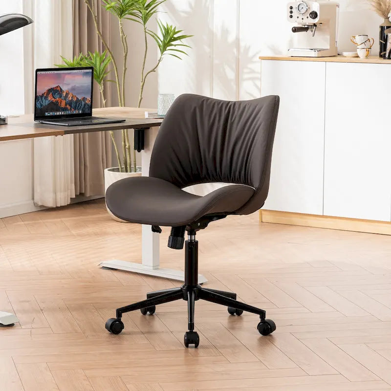 Sedia da ufficio ergonomica girevole senza braccioli con ruote