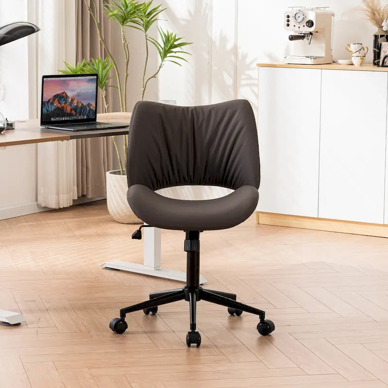Sedia da ufficio ergonomica girevole senza braccioli con ruote