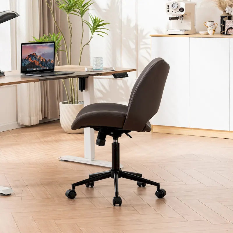 Sedia da ufficio ergonomica girevole senza braccioli con ruote