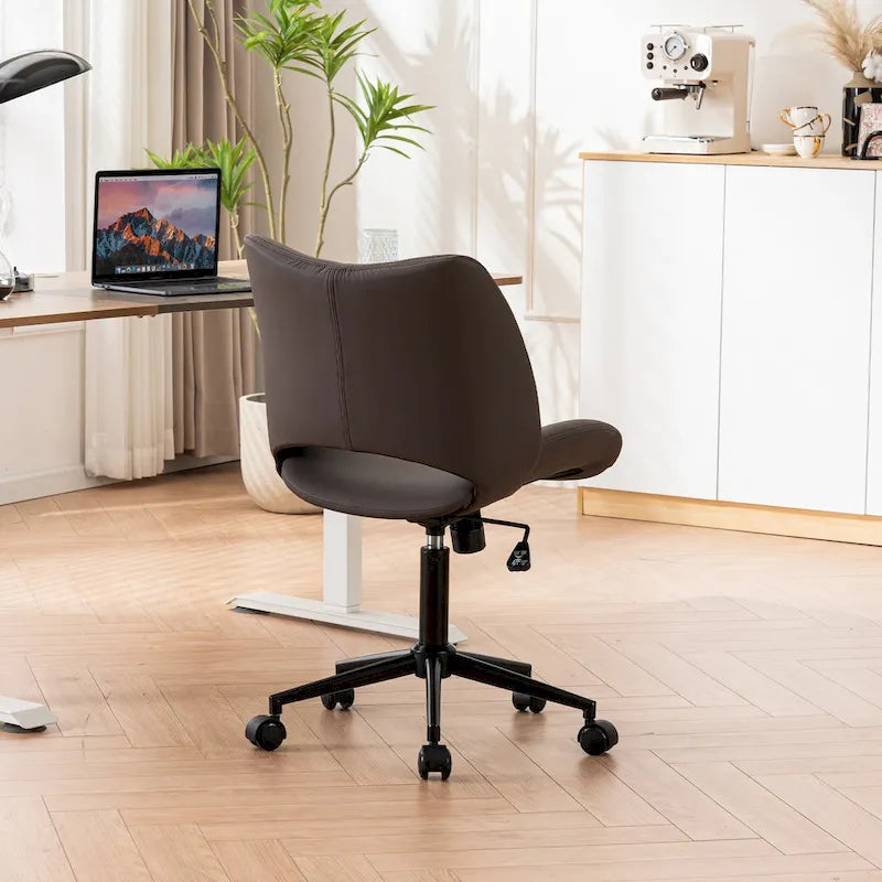 Sedia da ufficio ergonomica girevole senza braccioli con ruote