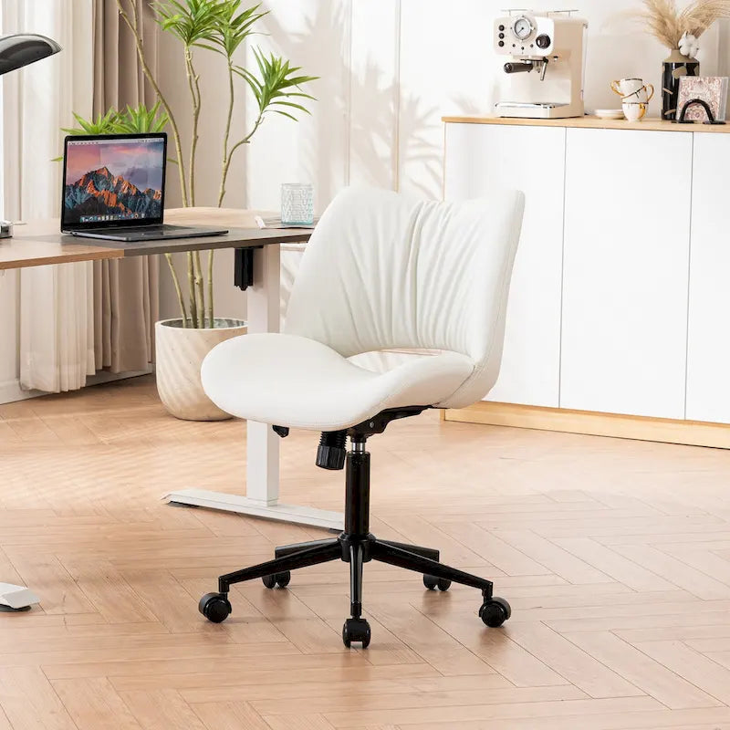 Sedia da ufficio ergonomica girevole senza braccioli con ruote
