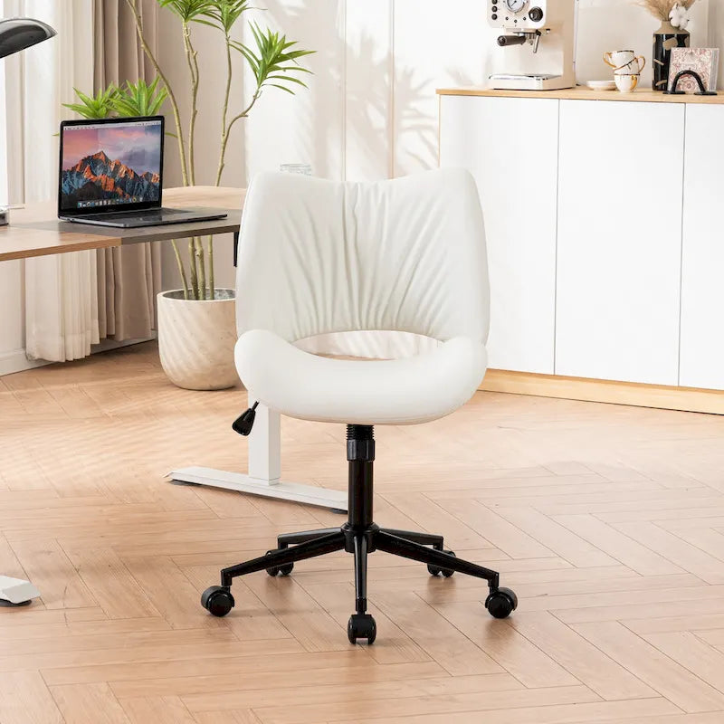 Sedia da ufficio ergonomica girevole senza braccioli con ruote