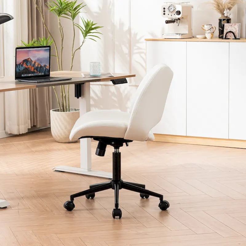 Sedia da ufficio ergonomica girevole senza braccioli con ruote