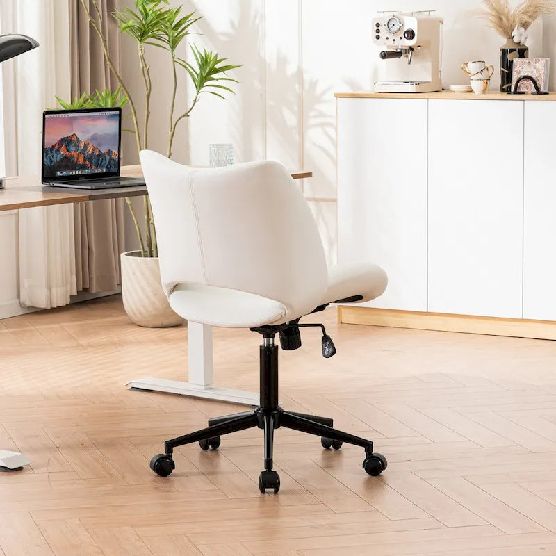 Sedia da ufficio ergonomica girevole senza braccioli con ruote