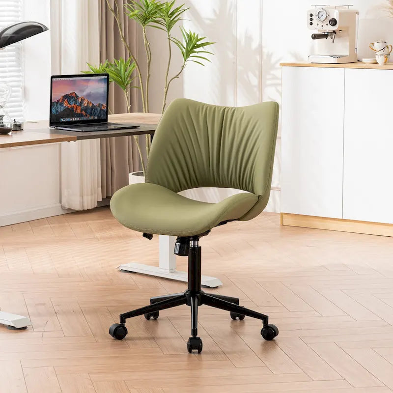 Sedia da ufficio ergonomica girevole senza braccioli con ruote