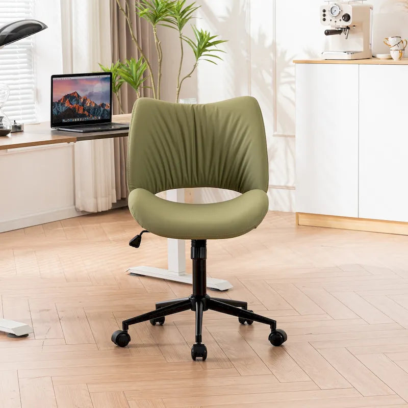 Sedia da ufficio ergonomica girevole senza braccioli con ruote