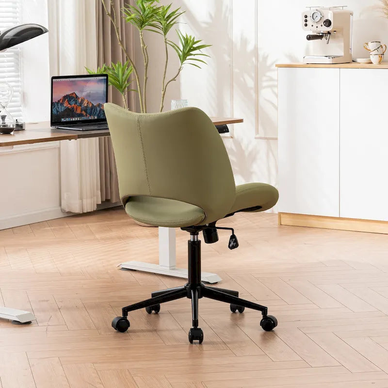 Sedia da ufficio ergonomica girevole senza braccioli con ruote