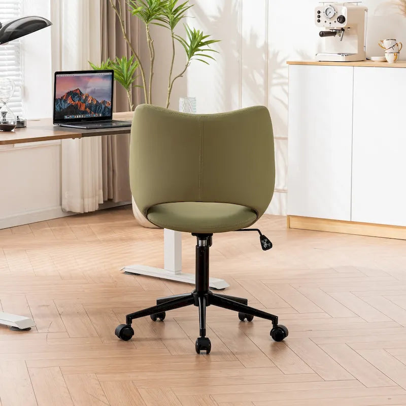 Sedia da ufficio ergonomica girevole senza braccioli con ruote