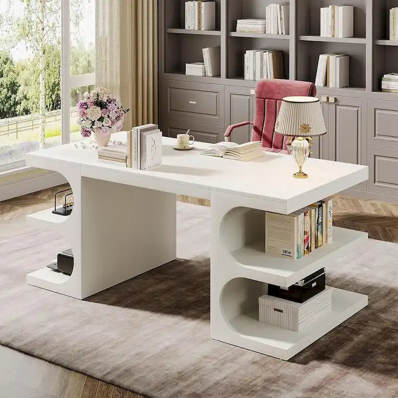 62 Executive Desk, Wood Computer Desk, Office Desk for Home Office
