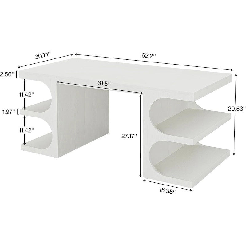 62 Executive Desk, Wood Computer Desk, Office Desk for Home Office