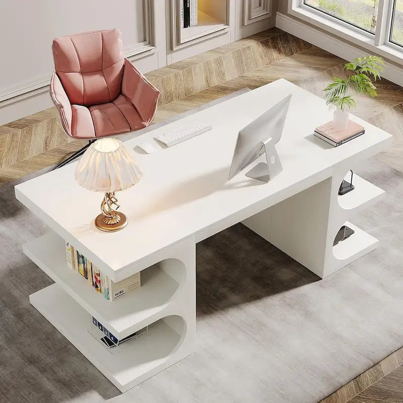 62 Executive Desk, Wood Computer Desk, Office Desk for Home Office