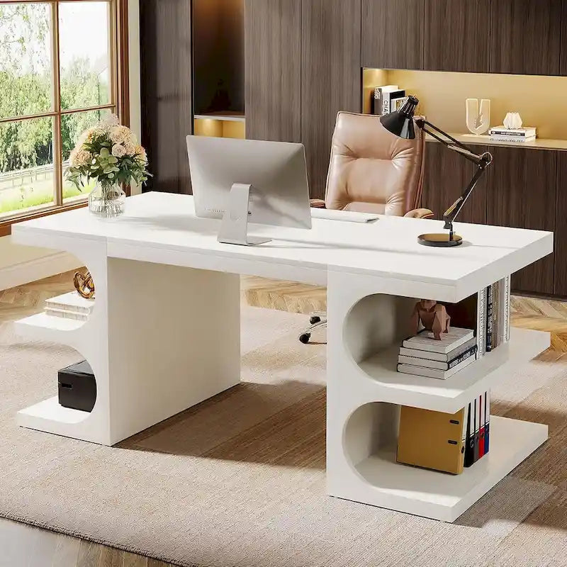 62 Executive Desk, Wood Computer Desk, Office Desk for Home Office