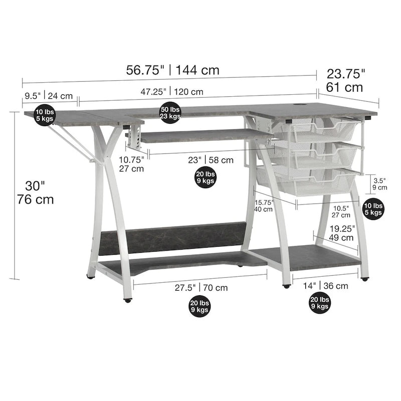 Tavolo da cucito e artigianato Sew Ready Pro Stitch con contenitore