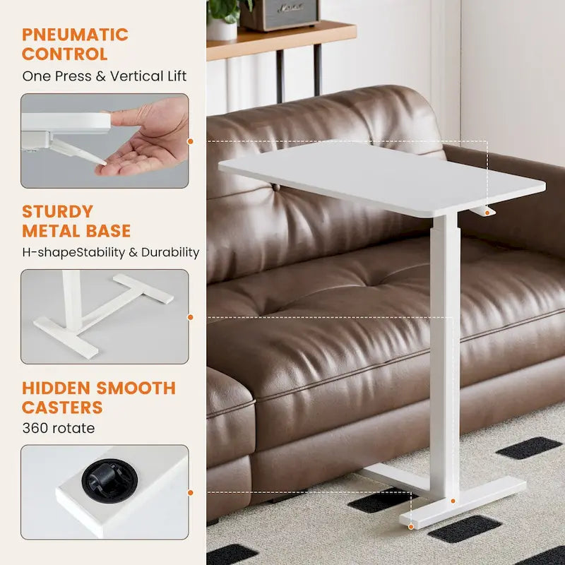 Adjustable mobile bed desk, computer desk, mobile standing desk