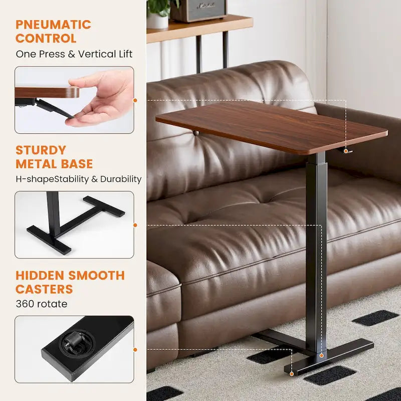Adjustable mobile bed desk, computer desk, mobile standing desk