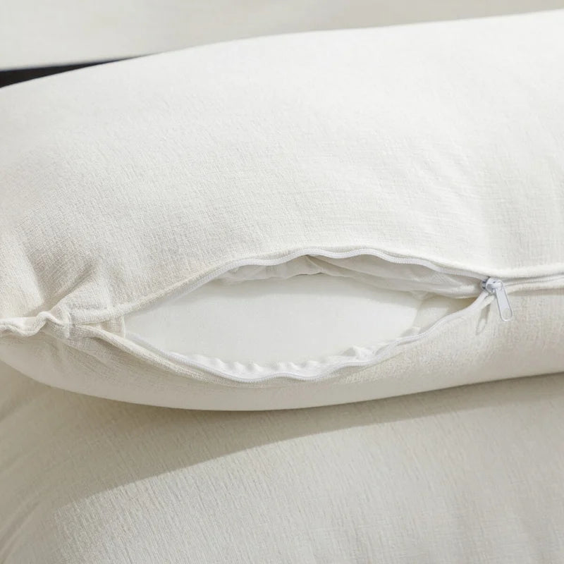 Divano a L rivestito in ciniglia con pouf di Harper&Bright Designs