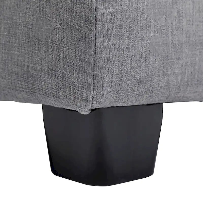 Divano a L rivestito in ciniglia con pouf di Harper&Bright Designs