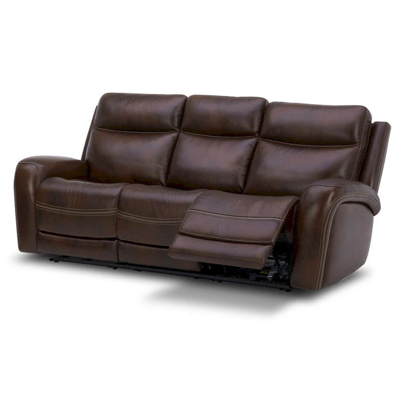 Divano reclinabile biposto in pelle Blair - Cognac