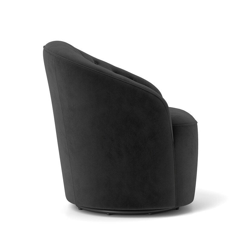 Poltrona a botte SEYNAR moderna girevole a 360 gradi, rivestita in velluto, con schienale trapuntato a bottoni, set da 2